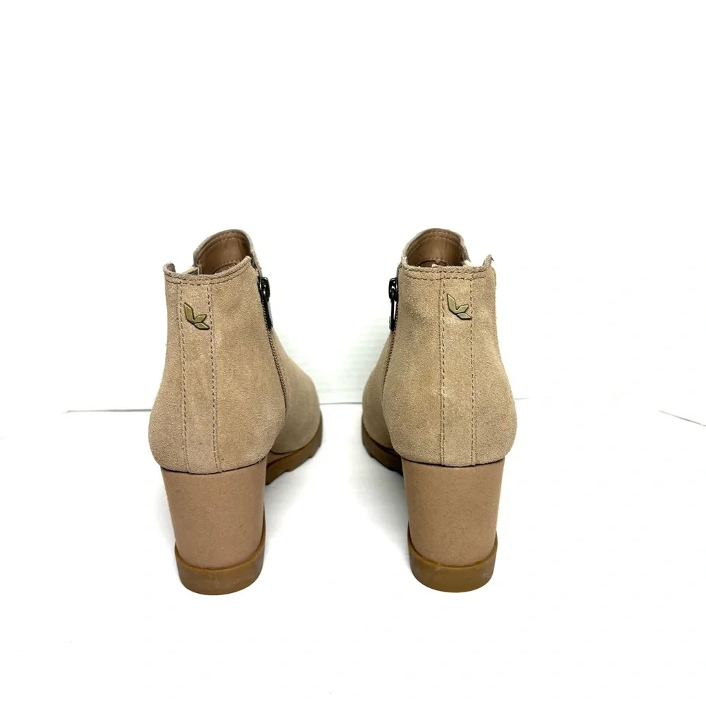 UGG Koolaburra Wedge Boots Yonela Ortholite Tan Suede Ankle Zip Womens 11 Winter